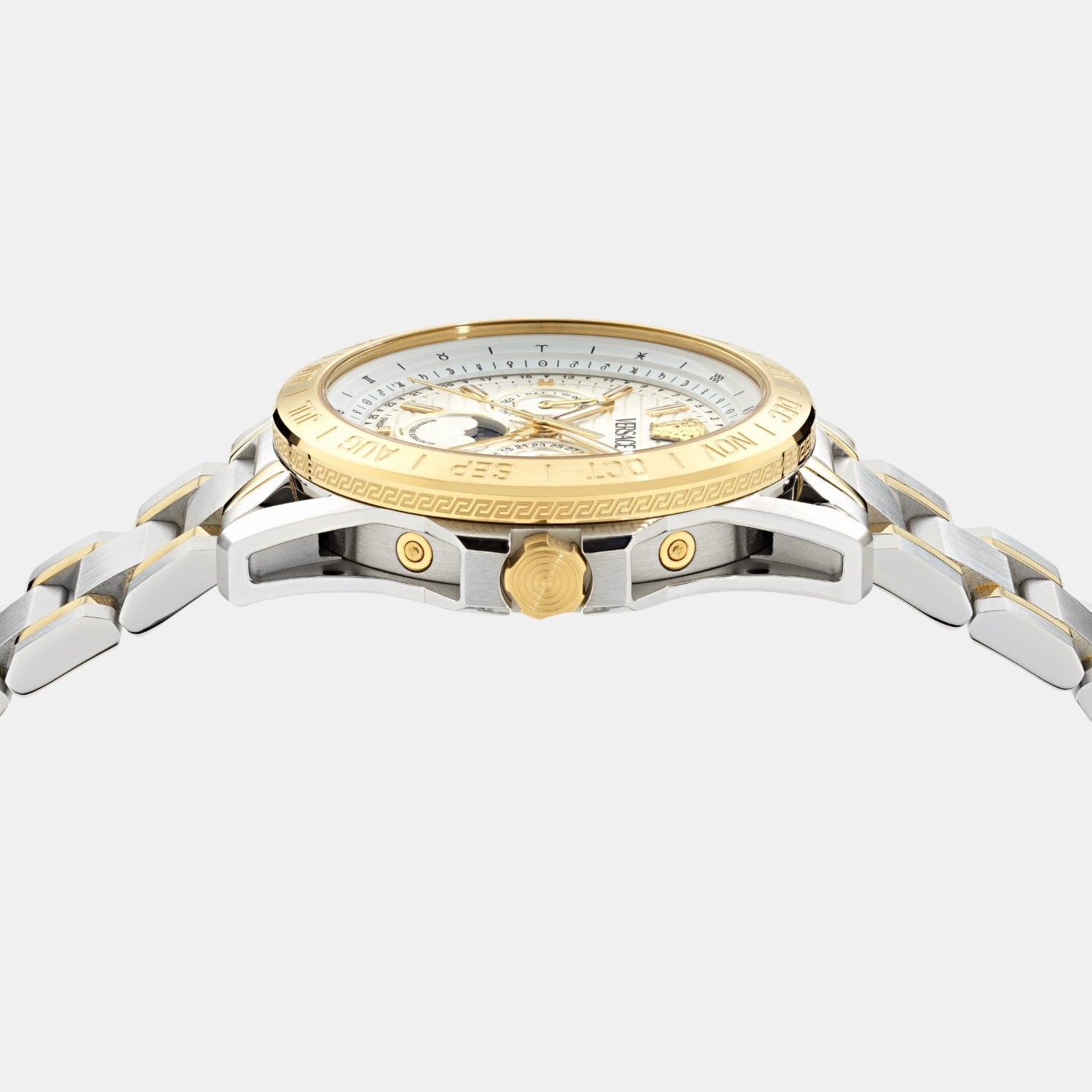 Galaxy Moonphase Men Quartz White Dial Multi-Function Stainless Steel Watch VE0K00225