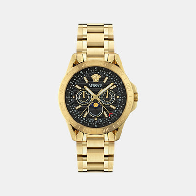 Galaxy Moonphase Men Quartz Black Dial Multi-Function Stainless Steel Watch VE0K00425