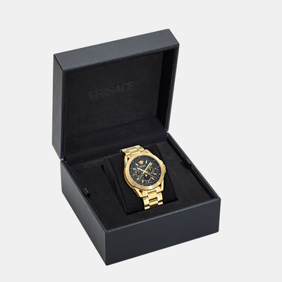 Galaxy Moonphase Men Quartz Black Dial Multi-Function Stainless Steel Watch VE0K00425