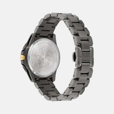 Galaxy Moonphase Men Quartz Black Dial Multi-Function Stainless Steel Watch VE0K00525