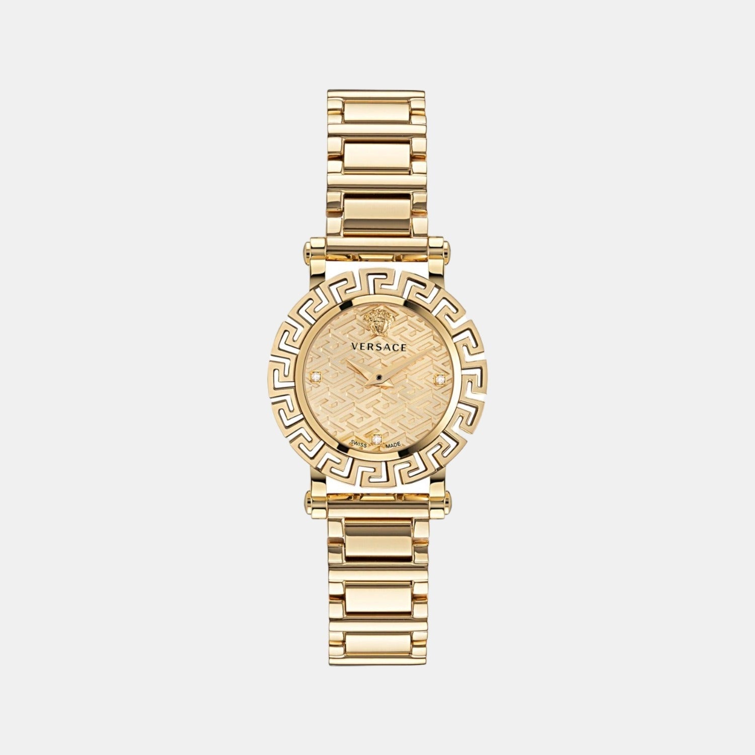 Greca Glam Women Quartz Gold Dial Analog Stainless Steel Watch VE2Q00422