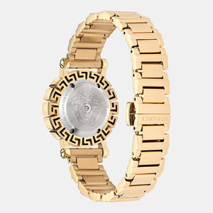 Greca Glam Women Quartz Gold Dial Analog Stainless Steel Watch VE2Q00422
