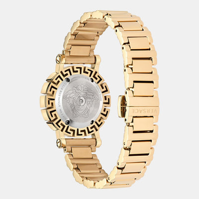 Greca Glam Women Quartz Gold Dial Analog Stainless Steel Watch VE2Q00422
