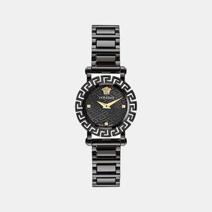 Greca Glam Women Quartz Black Dial Analog Stainless Steel Watch VE2Q00522