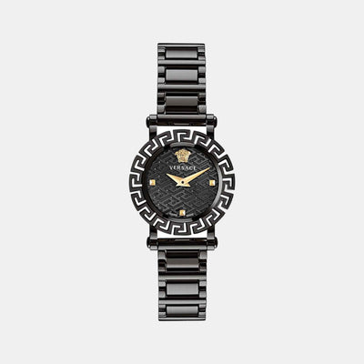 Greca Glam Women Quartz Black Dial Analog Stainless Steel Watch VE2Q00522