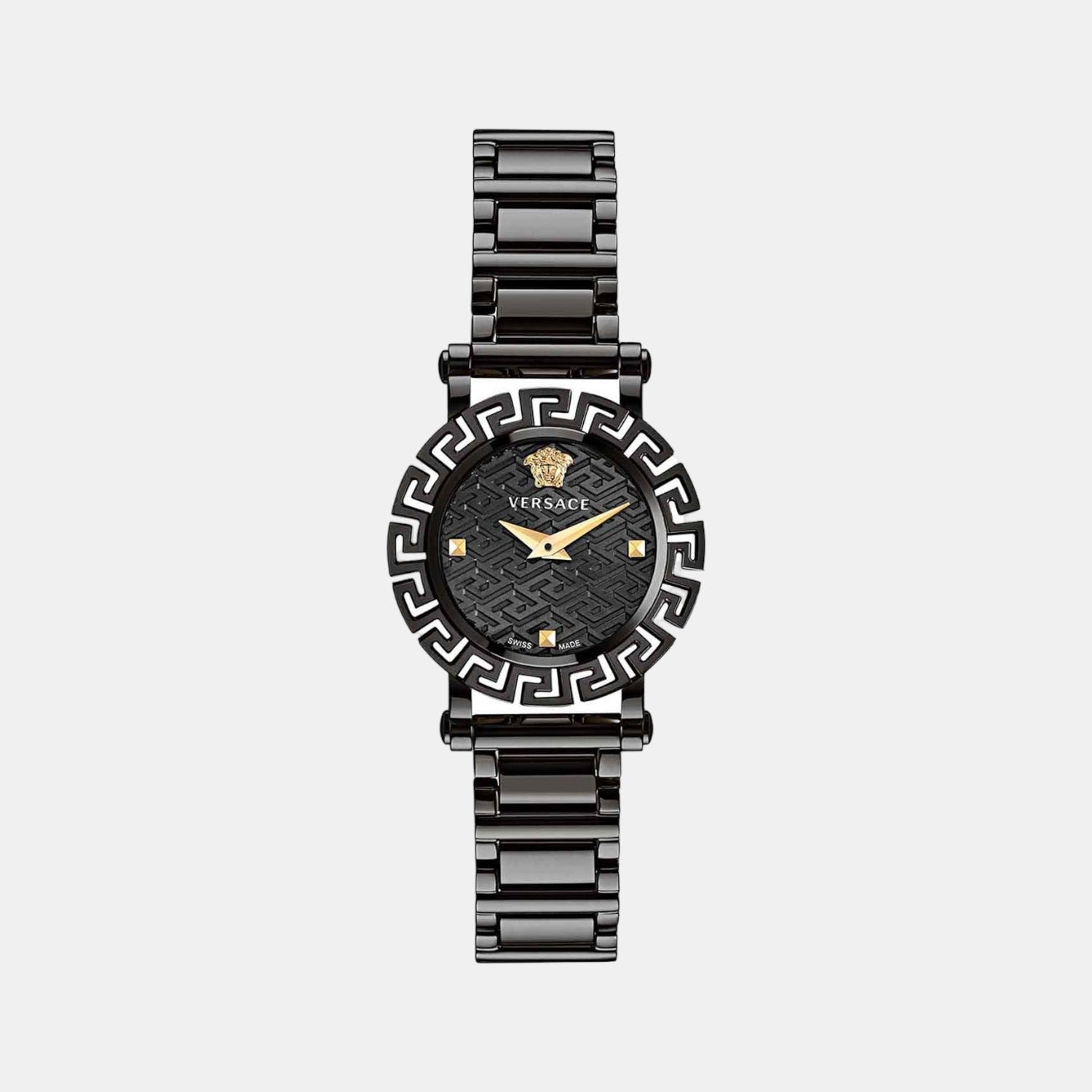 Greca Glam Women Quartz Black Dial Analog Stainless Steel Watch VE2Q00522