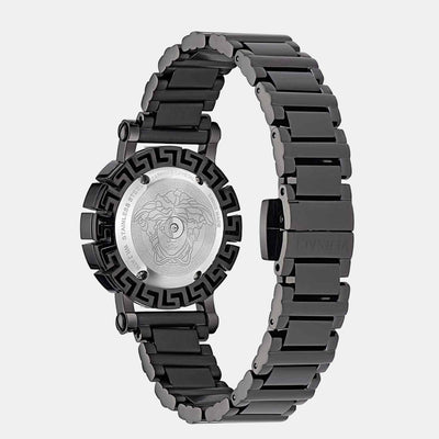 Greca Glam Women Quartz Black Dial Analog Stainless Steel Watch VE2Q00522