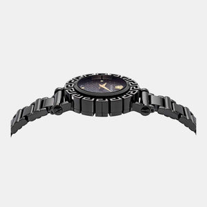 Greca Glam Women Quartz Black Dial Analog Stainless Steel Watch VE2Q00522