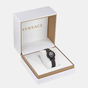 Greca Glam Women Quartz Black Dial Analog Stainless Steel Watch VE2Q00522