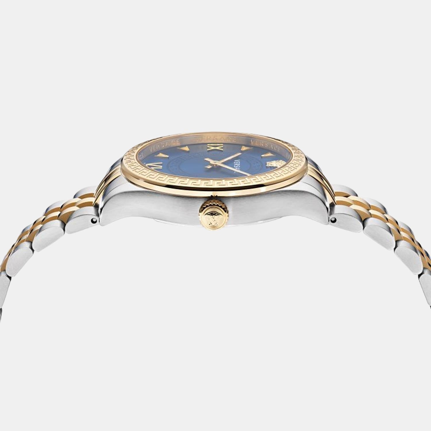 Hellenyium Women Quartz Blue Dial Analog Stainless Steel Watch VE2S00522