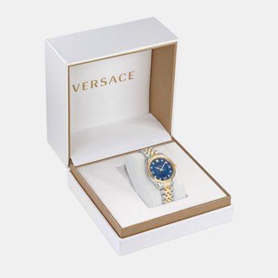 Hellenyium Women Quartz Blue Dial Analog Stainless Steel Watch VE2S00522