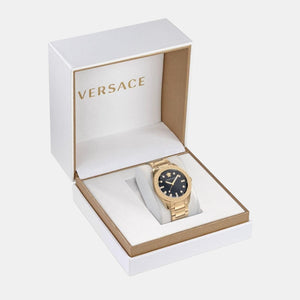 Greca Dome Men Quartz Black Dial Analog Stainless Steel Watch VE2T00522