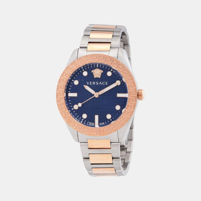 Greca Dome Men Quartz Blue Dial Analog Stainless Steel Watch VE2T00724