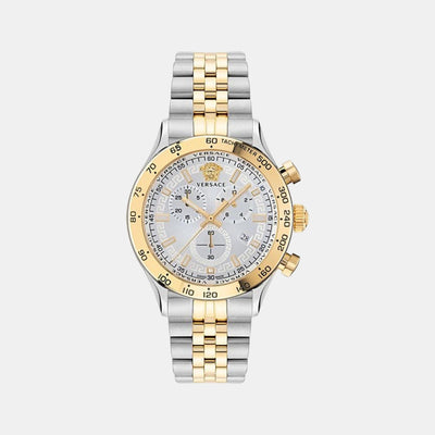 Hellenyium Men Quartz White Dial Chronograph Stainless Steel Watch VE2U00422