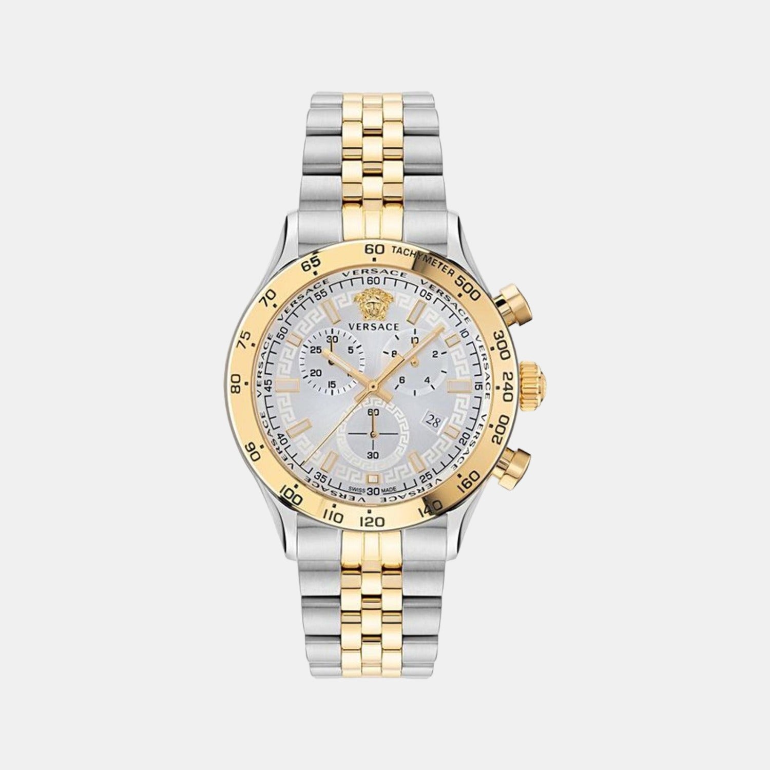 Hellenyium Men Quartz White Dial Chronograph Stainless Steel Watch VE2U00422