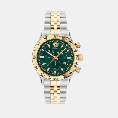 Hellenyium Men Green Dial Chronograph Stainless Steel Watch VE2U00522