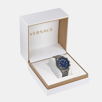Hellenyium Men Quartz Blue Dial Chronograph Stainless Steel Watch VE2U00722