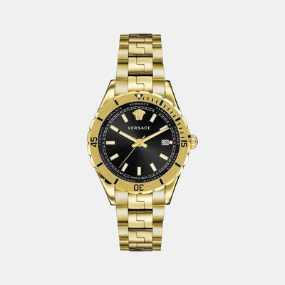 Hellenyium Men Quartz Black Dial Analog Stainless Steel Watch VE3A00820