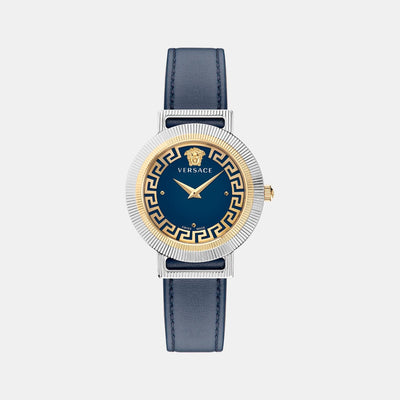 Greca Chic Women Quartz Blue Dial Analog Leather Watch VE3D00122