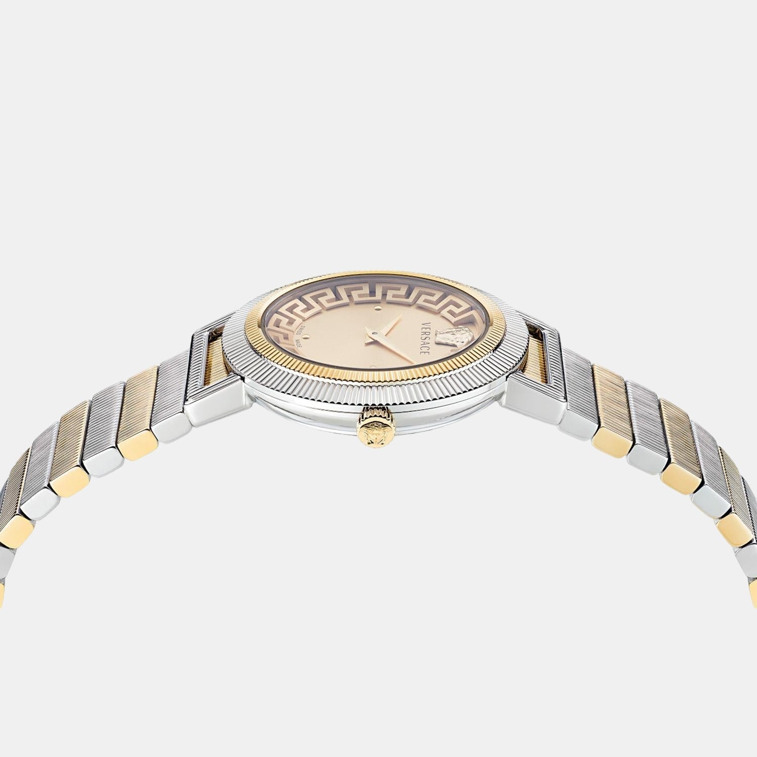 Greca Women Quartz Gold Dial Analog Stainless Steel Watch VE3D00422