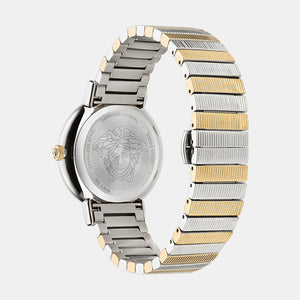 Greca Women Quartz Gold Dial Analog Stainless Steel Watch VE3D00422