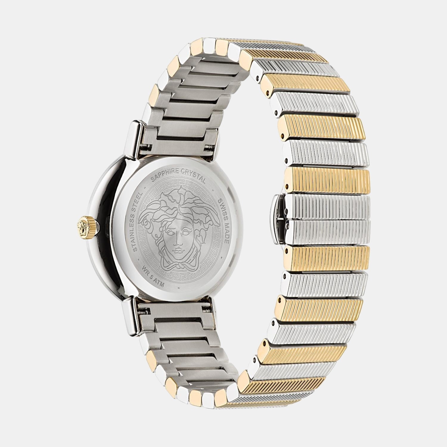 Greca Women Quartz Gold Dial Analog Stainless Steel Watch VE3D00422
