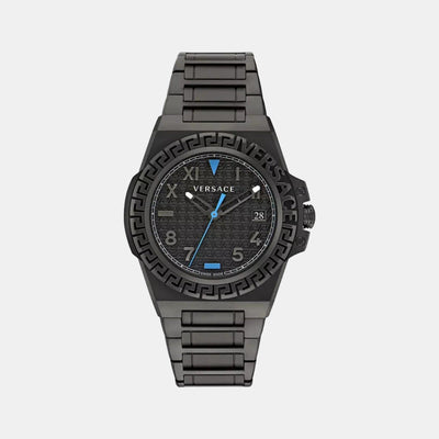 Greca Reaction Men Quartz Black Dial Analog Stainless Steel Watch VE3I00622