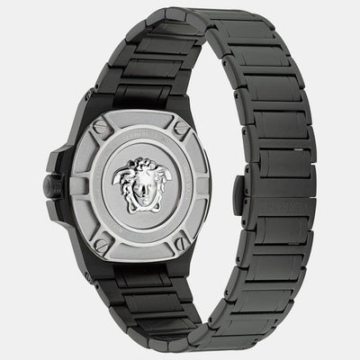 Greca Reaction Men Quartz Black Dial Analog Stainless Steel Watch VE3I00622