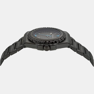 Greca Reaction Men Quartz Black Dial Analog Stainless Steel Watch VE3I00622