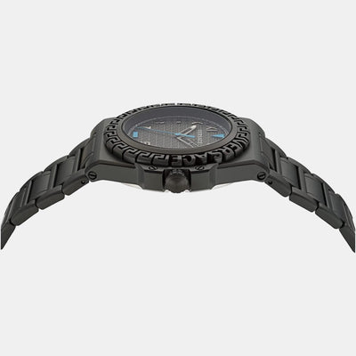 Greca Reaction Men Quartz Black Dial Analog Stainless Steel Watch VE3I00622