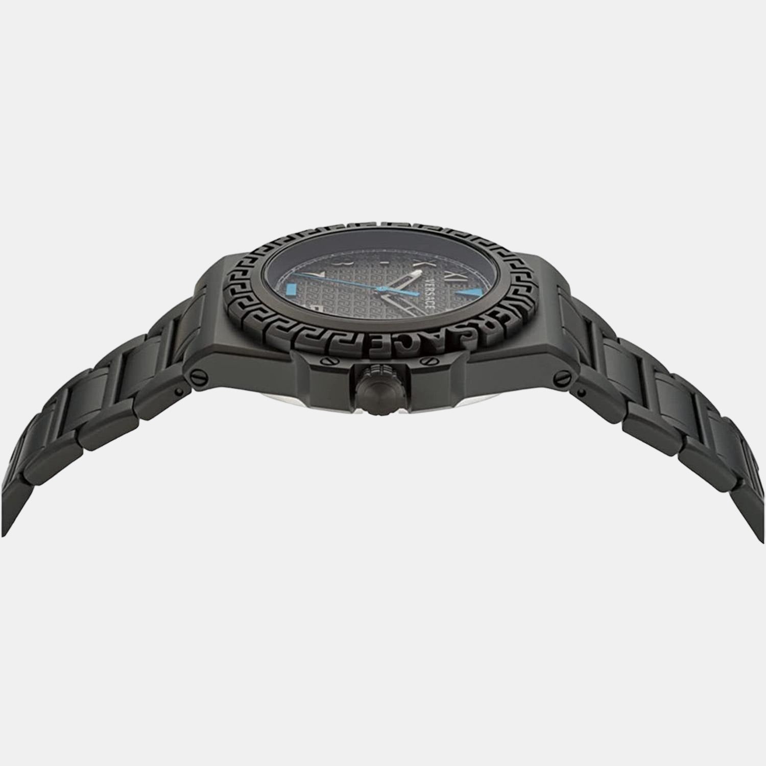 Greca Reaction Men Quartz Black Dial Analog Stainless Steel Watch VE3I00622