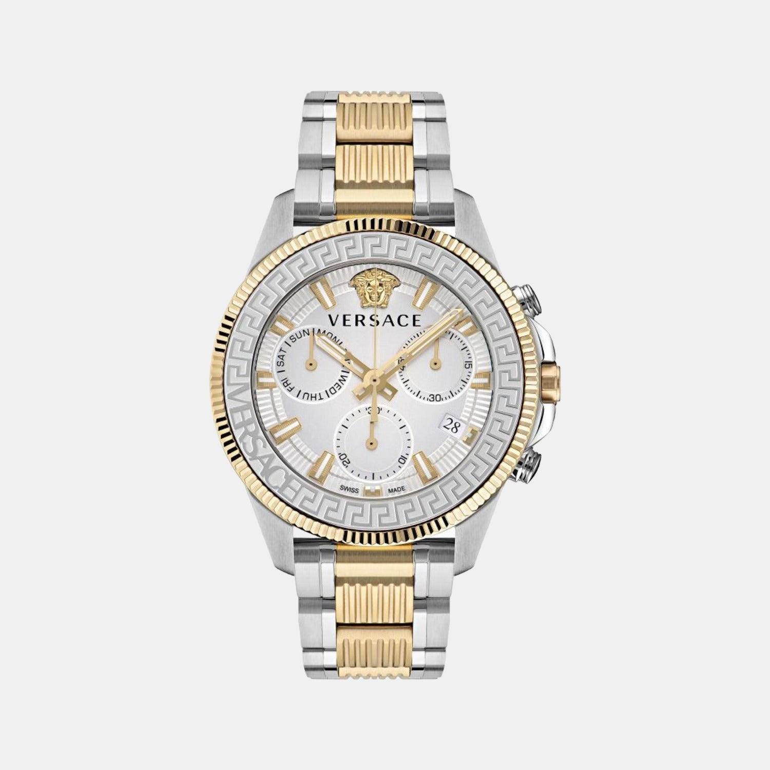 Greca Men Quartz Silver Dial Analog Stainless Steel Watch VE3J00522