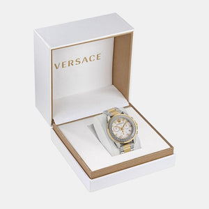Greca Men Quartz Silver Dial Analog Stainless Steel Watch VE3J00522