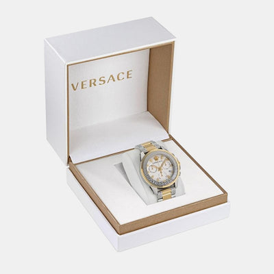 Greca Men Quartz Silver Dial Analog Stainless Steel Watch VE3J00522
