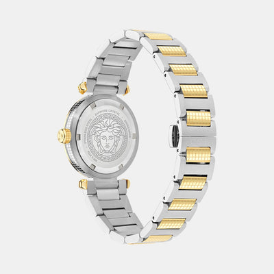 Greek Women Quartz Green Dial Analog Stainless Steel Watch VE5B00525