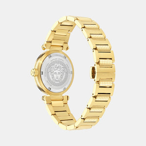 Greek Women Quartz Black Dial Analog Stainless Steel Watch VE5B00625