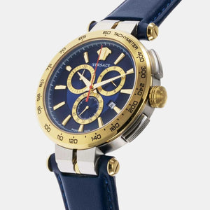 Aion Men Quartz Blue Dial Chronograph Leather Watch VE6CA0223