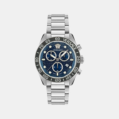 Greca Dome Men Quartz Blue Dial Chronograph Stainless Steel Watch VE6K00323