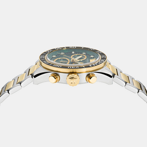 Greca Dome Men Quartz Green Dial Chronograph Stainless Steel Watch VE6K00423