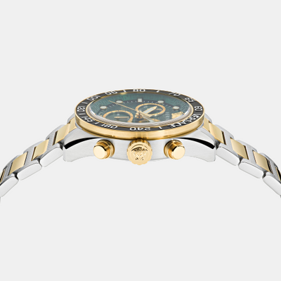 Greca Dome Men Quartz Green Dial Chronograph Stainless Steel Watch VE6K00423