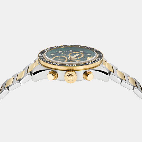 Greca Dome Men Quartz Green Dial Chronograph Stainless Steel Watch VE6K00423