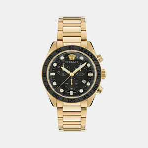 Greca Dome Men Quartz Black Dial Chronograph Stainless Steel Watch VE6K00523