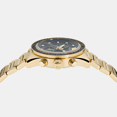 Greca Dome Men Quartz Black Dial Chronograph Stainless Steel Watch VE6K00523