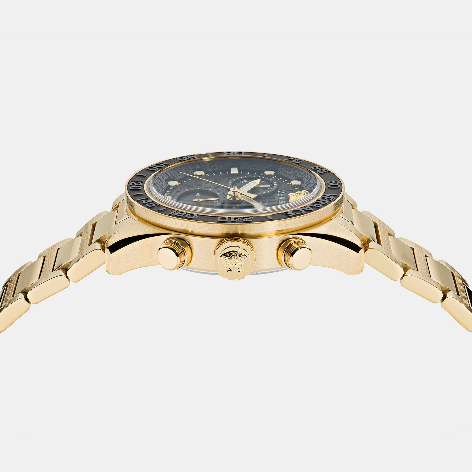 Greca Dome Men Quartz Black Dial Chronograph Stainless Steel Watch VE6K00523