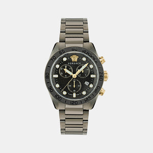 Greca Dome Men Quartz Black Dial Chronograph Stainless Steel Watch VE6K00623