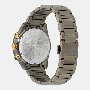 Greca Dome Men Quartz Black Dial Chronograph Stainless Steel Watch VE6K00623