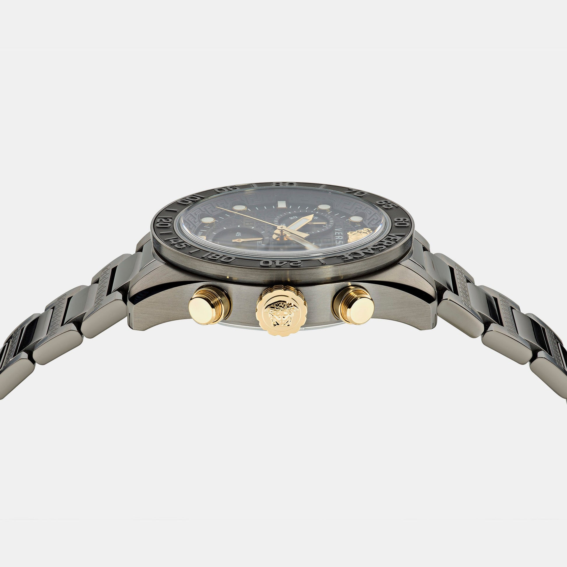 Greca Dome Men Quartz Black Dial Chronograph Stainless Steel Watch VE6K00623