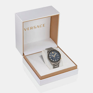 Greca Dome Men Quartz Black Dial Chronograph Stainless Steel Watch VE6K00623