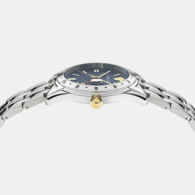 Greca Time Men Quartz Blue Dial Analog Stainless Steel Watch VE7C00523