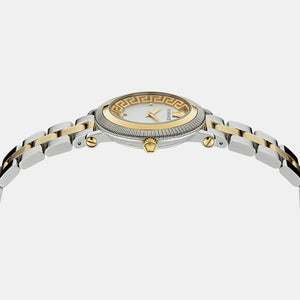 Greca Flourish Women Quartz White Dial Analog Stainless Steel Watch VE7F00423